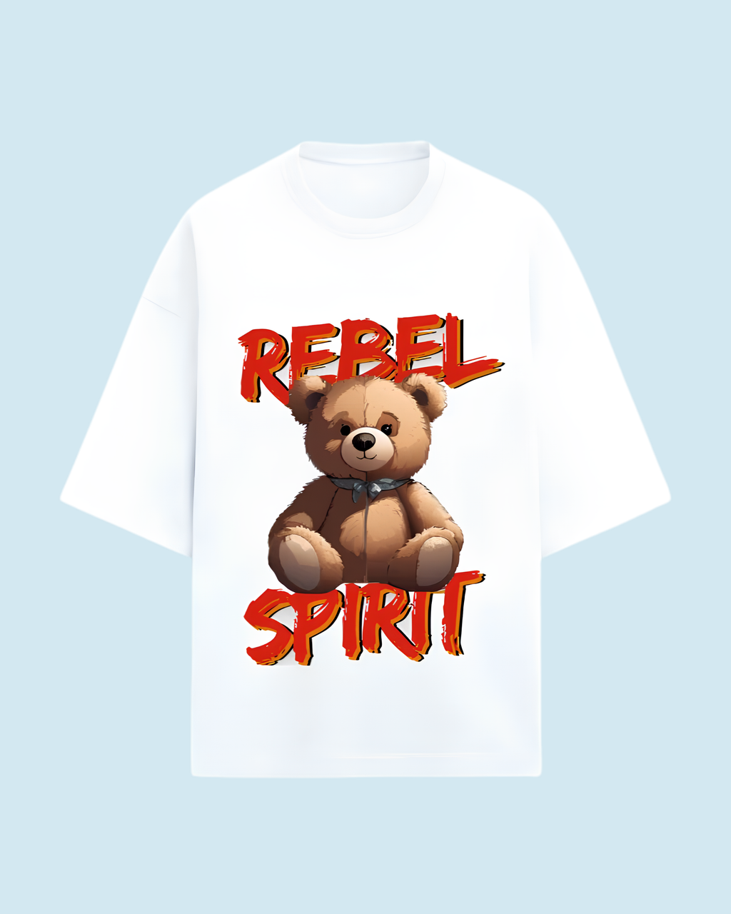 Rebel Spirit Oversized T-Shirt - White Front View