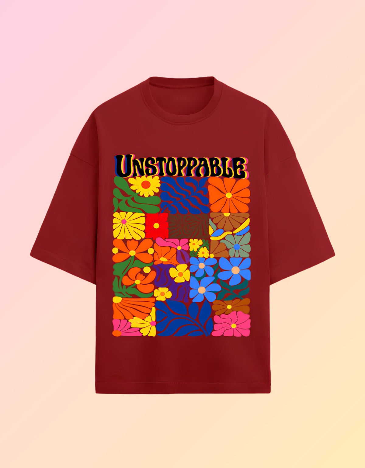 Unstoppable Oversized T-shirt Red  Front View