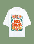 No Drama oversized Terry T-shirt white front view