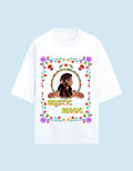Mystic Magic oversized Terry T-shirt White front view