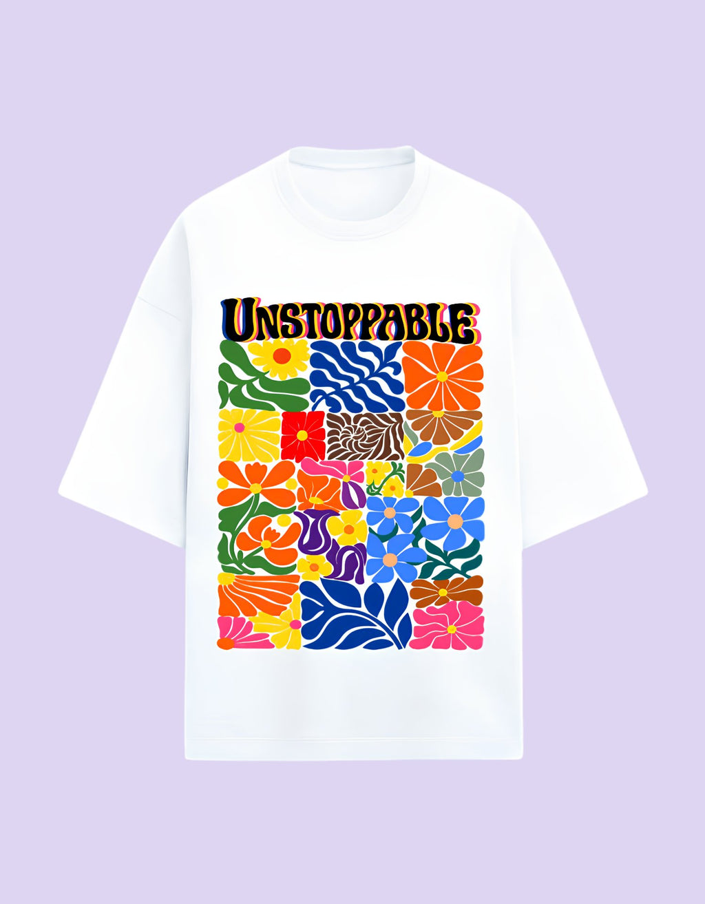 Unstoppable Oversized T-shirt White Front View