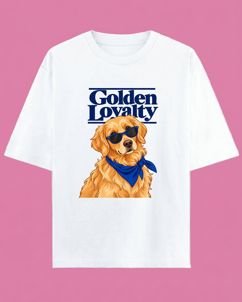 Golden Loyalty Unisex Oversized Cotton T-Shirt -White 