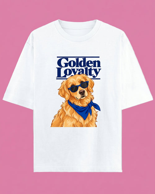 Golden Loyalty Unisex Oversized Cotton T-Shirt -White 
