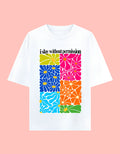 I Slay without permission oversized Terry T-shirt  White front view