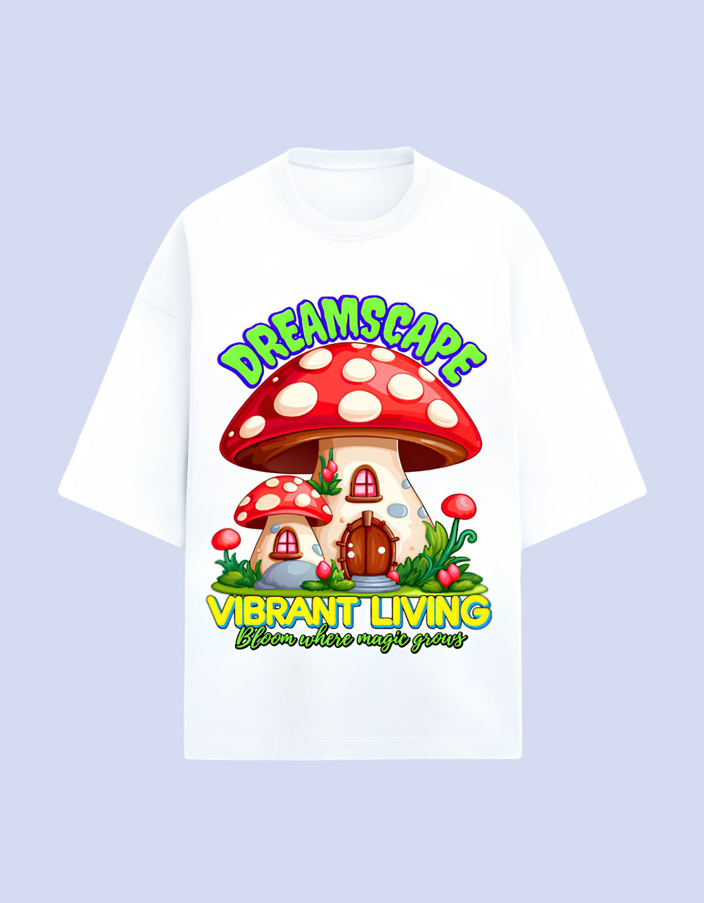 Dreamscape oversized Terry T-shirt  White front view