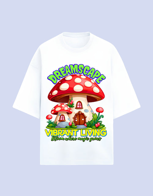 Dreamscape oversized Terry T-shirt  White front view