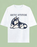 Arctic Attitude Unisex Oversized Cotton T-Shirt - white 