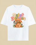 Poodle Flora Quite Dominance Unisex Oversized Cotton T-Shirt - White