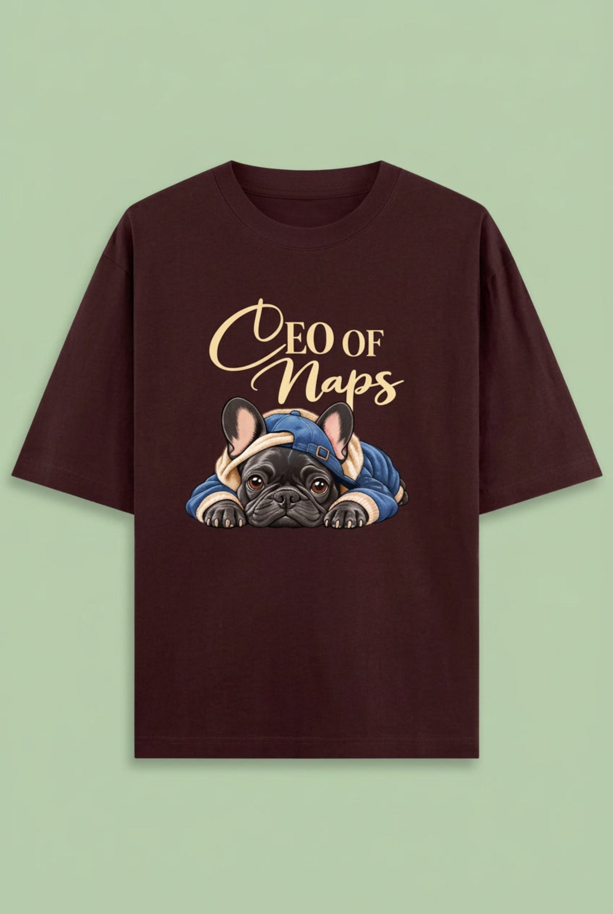 CEO of Naps  Oversized Cotton T-shirt - Maroon