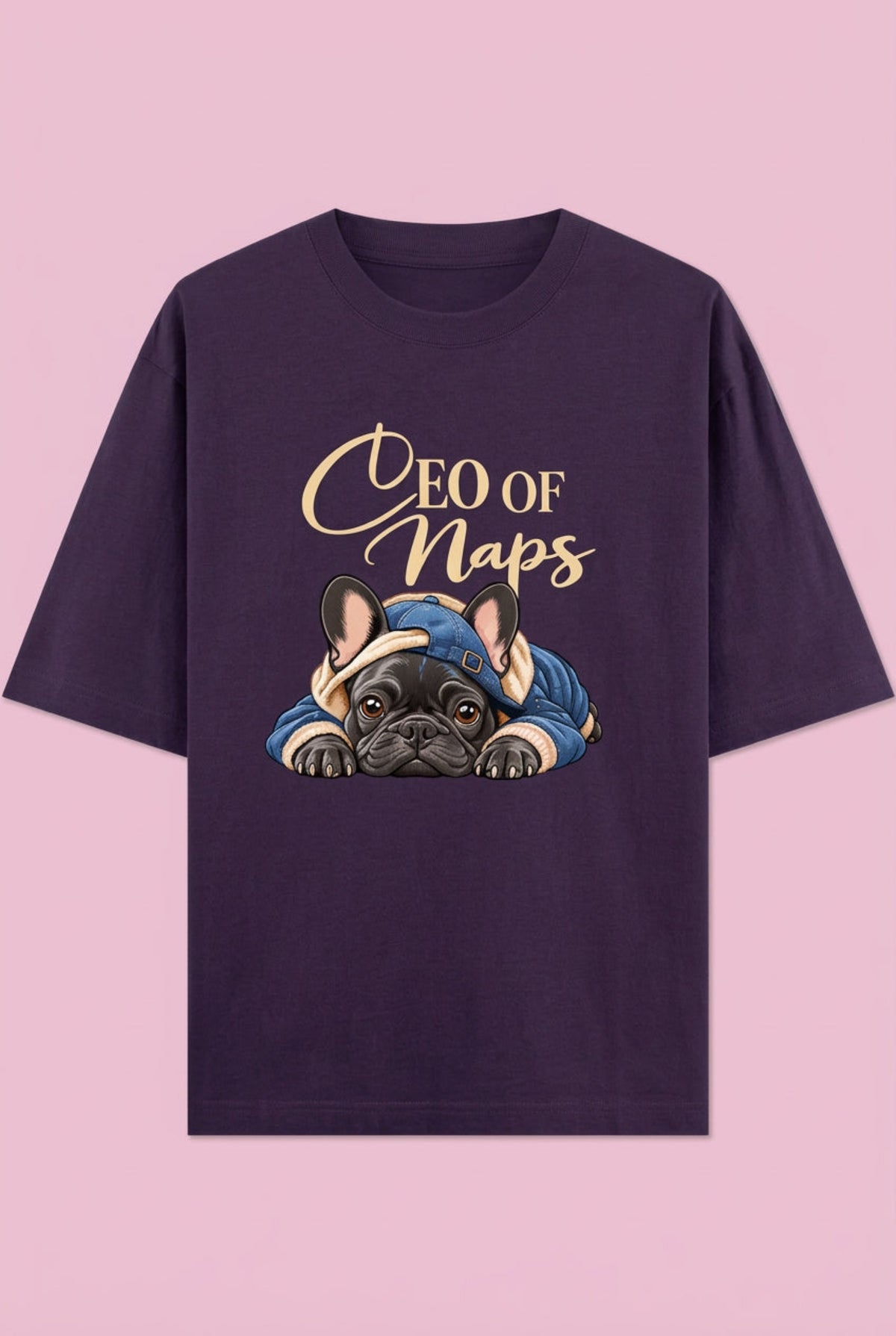 CEO of Naps  Oversized Cotton T-shirt - Purple