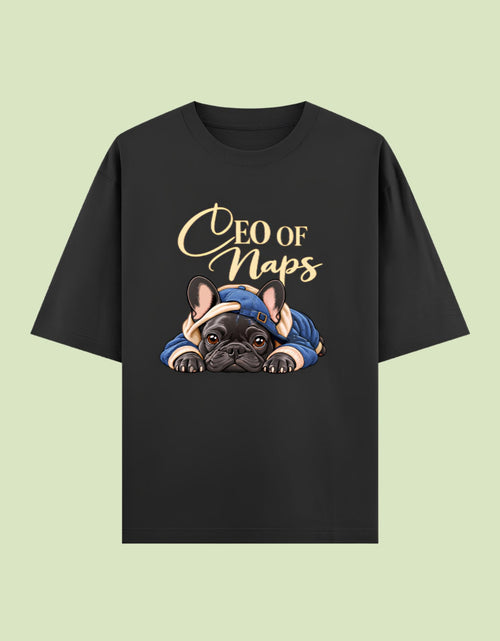 CEO of Naps  Oversized Cotton T-shirt - Black 