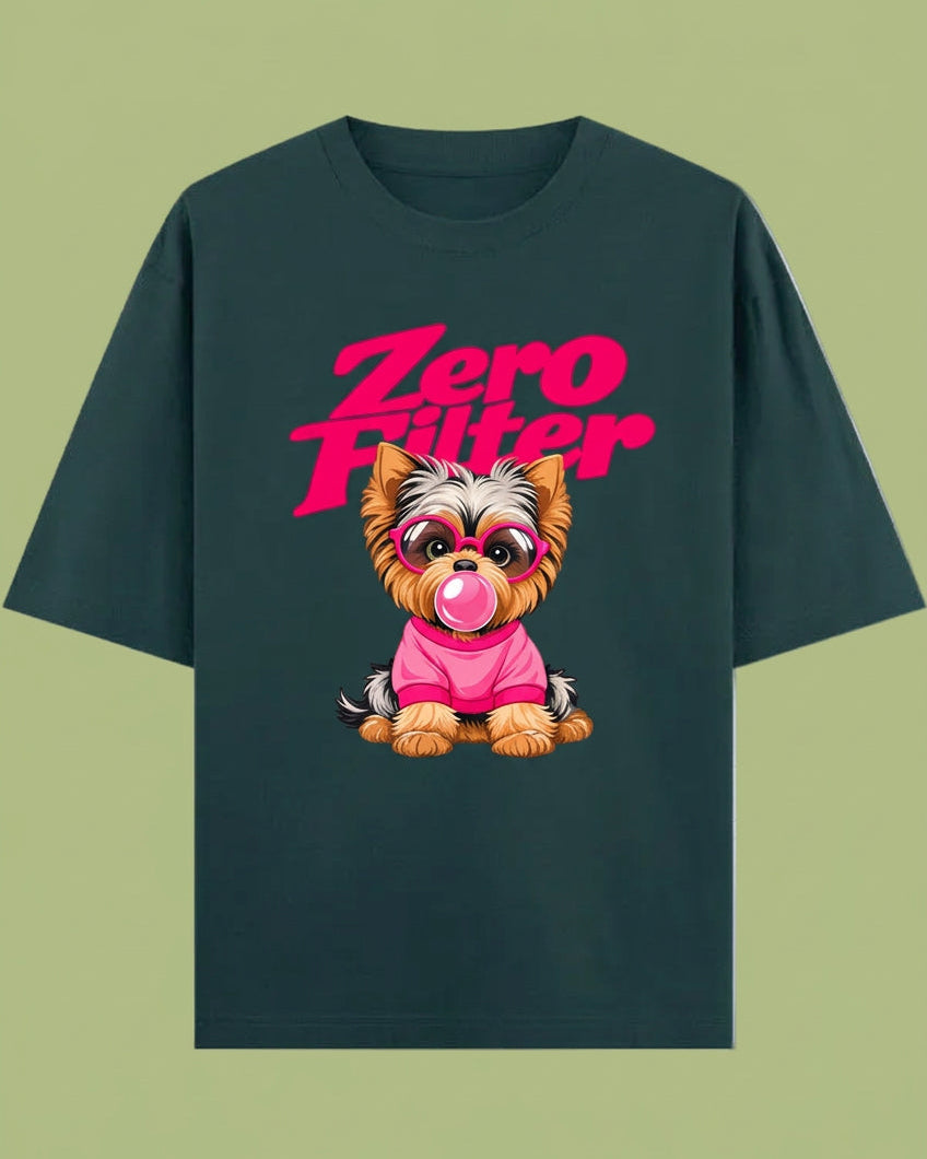 Zero Filter Pink Bubble Gum Unisex Oversized Cotton T-Shirt - petrol Blue 