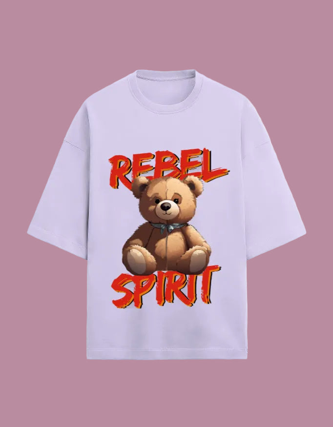 Rebel spirit oversized T-shirt Lavender front view