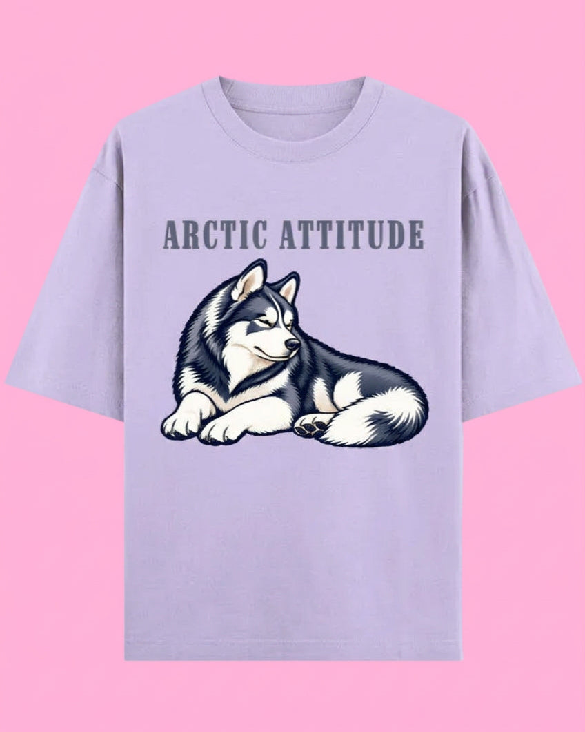 Arctic Attitude Unisex Oversized Cotton T-Shirt - lavender