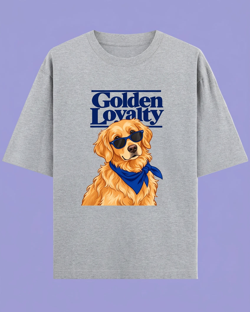 Golden Loyalty Unisex Oversized Cotton T-Shirt - Grey 