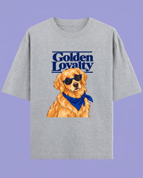 Golden Loyalty Unisex Oversized Cotton T-Shirt - Grey 