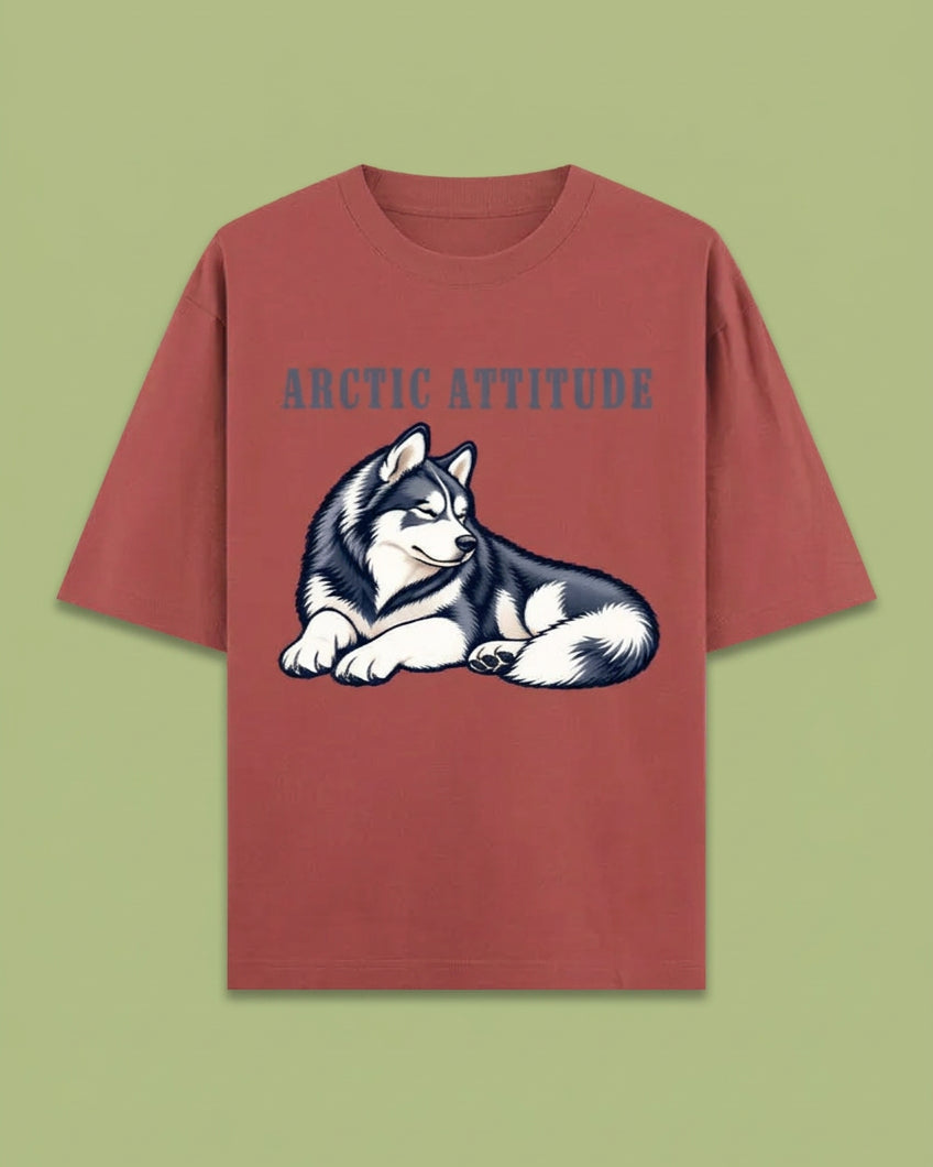Arctic Attitude Unisex Oversized Cotton T-Shirt - coral 
