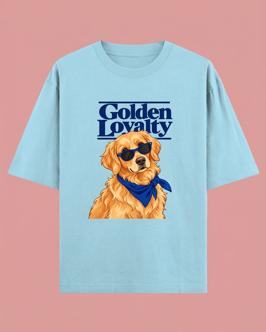 Golden Loyalty Unisex Oversized Cotton T-Shirt - Baby Blue 