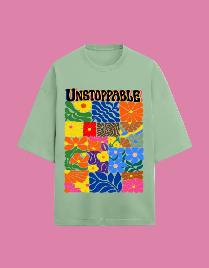 Unstoppable Oversized T-shirt Jade Front View