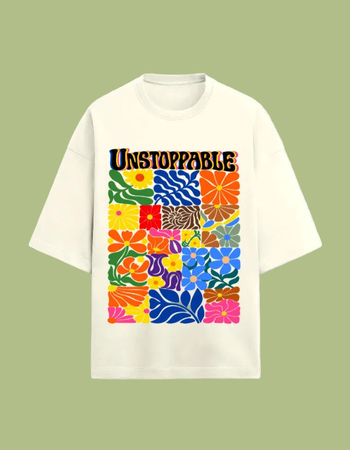 Unstoppable Oversized T-shirt Off White Front View