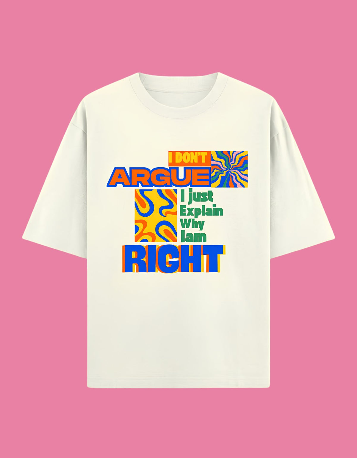 I just explain why am right oversized cotton T-shirt Off White front view