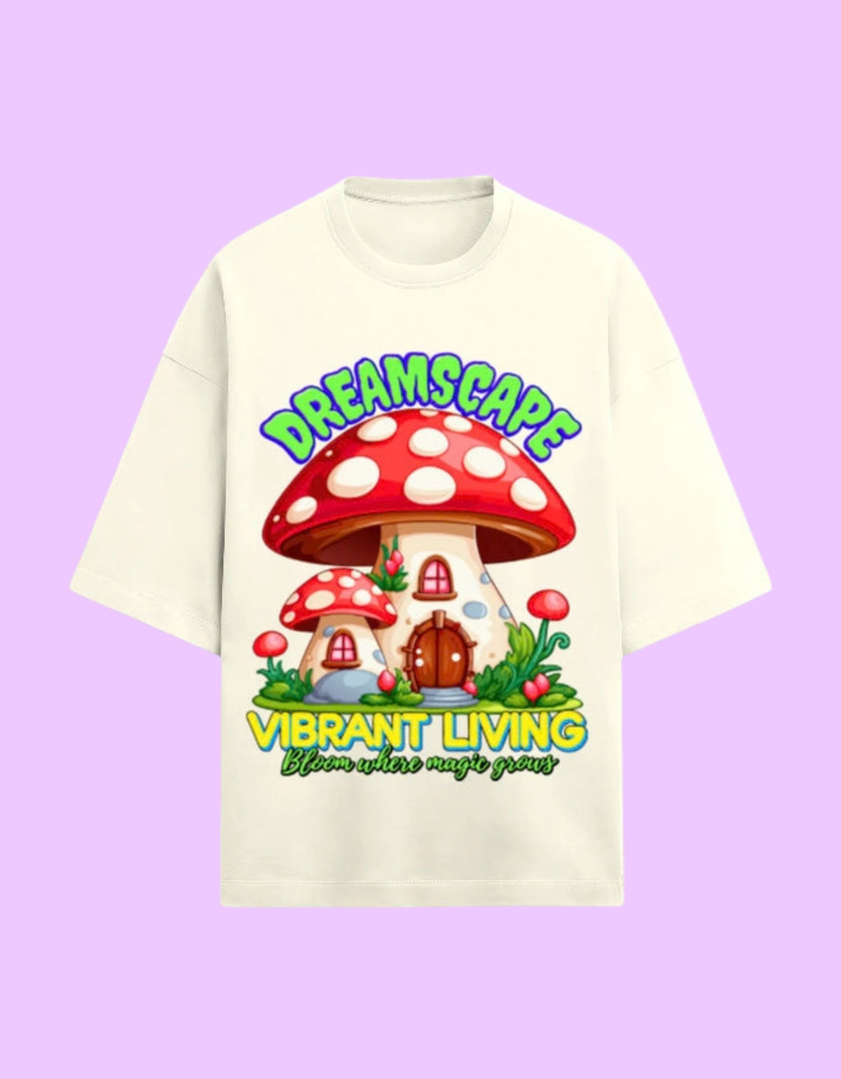 Dreamscape oversized Terry T-shirt  Off White front view