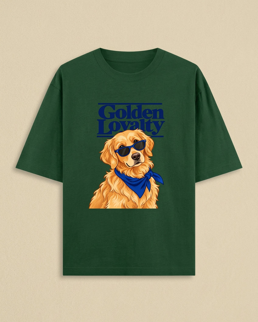 Golden Loyalty Unisex Oversized Cotton T-Shirt - Bottle Green